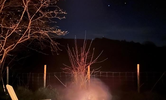 Night time fire pit